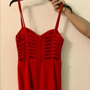 Blue cut out back dress